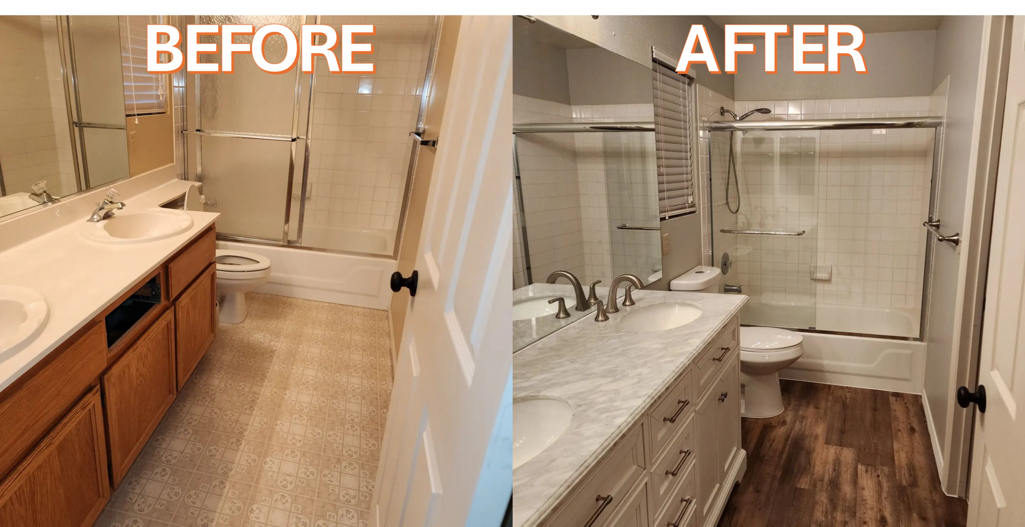 Before and after bathroom renovation by InnovaBuild 360